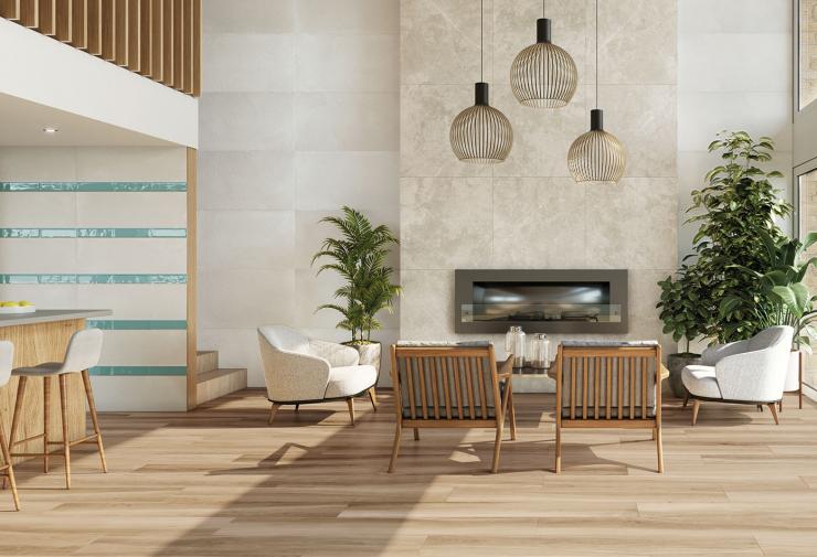 carrelage mural salon
